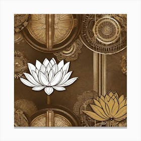 Steampunk Lotus Flower Canvas Print