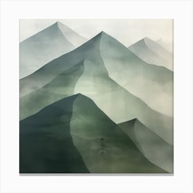 Japanese Watercolour Of Mount Amakarazi 6 Canvas Print