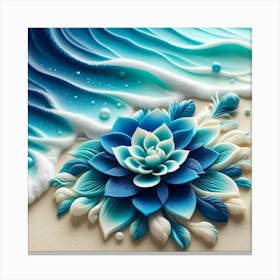 Blue Flower On The Beach 1 Canvas Print