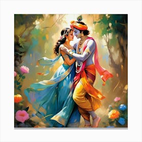 Radha And Krishna Canvas Print