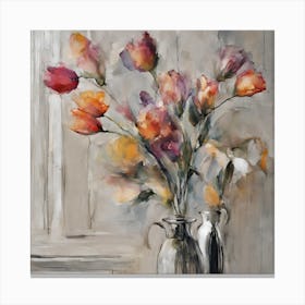 Tulips In Vases Canvas Print