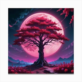 Full Moon Tree 1 Canvas Print