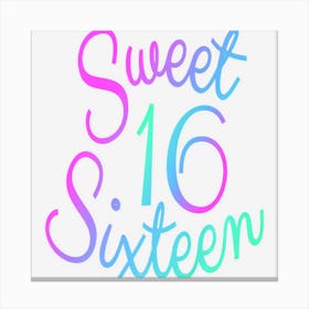 Sweet 16 Birthday Party Celebration Favor Gift For Her Canvas Print