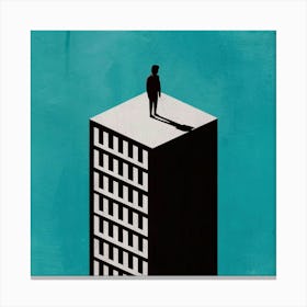 Man Standing On Top Of Building Canvas Print