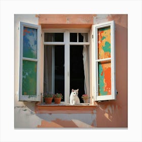 Cat In The Window Canvas Print