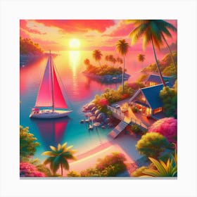 Sunset At The Beach 5 Canvas Print