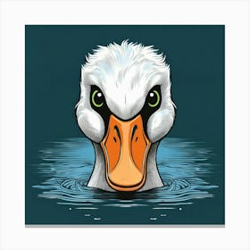 Duck In The Water Canvas Print