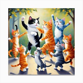 Cats Dancing Canvas Print