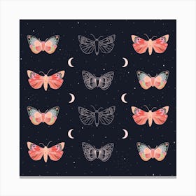 Moths And Moons Canvas Print