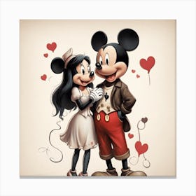 Mickey And Minnie Canvas Print