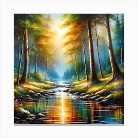 River In The Forest 8 Canvas Print