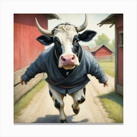 Cowboy Cow 1 Canvas Print