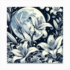 Lunar lilies Canvas Print