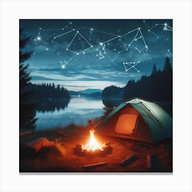 Campfire With Constellations 2 Canvas Print