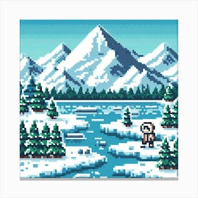 8-bit Arctic landscape 1 Canvas Print