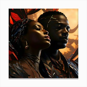 African People Fashion Art 5 Canvas Print