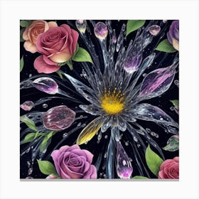 Water Roses Canvas Print