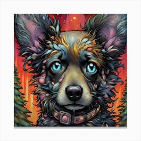 Dog With Blue Eyes 2 Canvas Print