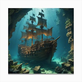 Underwater Ship Canvas Print
