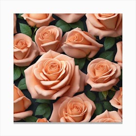 Peach Roses 9 Canvas Print