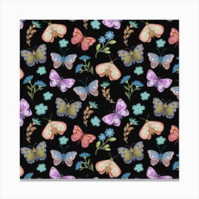 Colorful summer butterfly with flowers Canvas Print