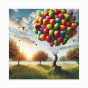 Colorful Balloons In The Sky Canvas Print