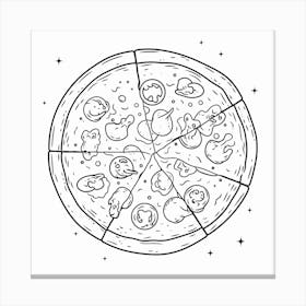Pizza Coloring Page Canvas Print