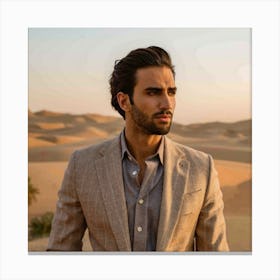 Man In The Desert Canvas Print