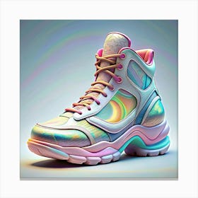 Futuristic Pink And Blue Sneaker Canvas Print