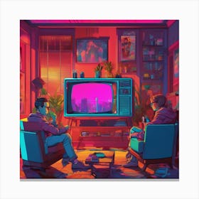 Tv Room Canvas Print