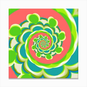 Green-ish and Blue-ish Swirl Abstract w/Orange-y Background ~ 10.1.23.1 Canvas Print
