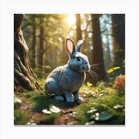 Rabbit In The Forest 98 Canvas Print