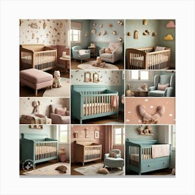 Collage Of Nursery Furniture Canvas Print