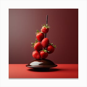 Strawbery And Choclate Art By Csaba Fikker003 Canvas Print