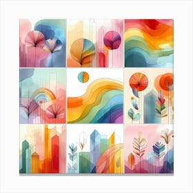 Abstract City Landscapes Canvas Print