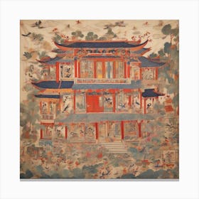 Leonardo Diffusion Xl A Chinese House Kantha 0 Copy 3292x3292 Canvas Print