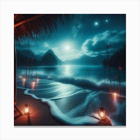 Night On The Beach 1 Canvas Print