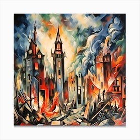 13th of February 1945 Fire Storm. The Air-raid. Canvas Print