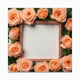 Frame With Roses 8 Canvas Print