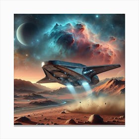 Spaceship In Space 3 Canvas Print