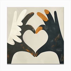 Two Hands Making A Heart Canvas Print