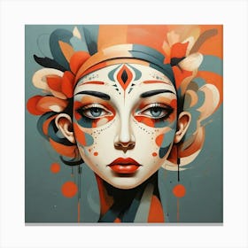 Default Folk Abstract Face Illustration 0 Canvas Print