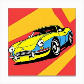 Neon Drive Through a Comic Art Landscape Canvas Print