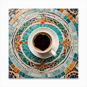 Coffee On A Mosaic 2 Canvas Print