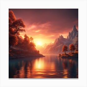 Sunset In The Mountains Canvas Print