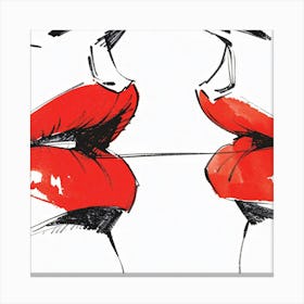 Kissing Lips - I kissed a girl Canvas Print