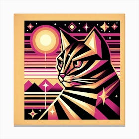 Snowflake Low Poly Cat Canvas Print