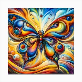 Colourful Ornate Butterfly Abstract II Canvas Print
