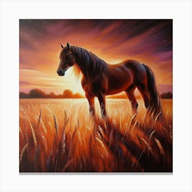 Horse In The Field 5 Canvas Print