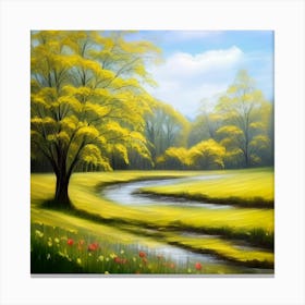 Yellow Trees In The Spring Canvas Print